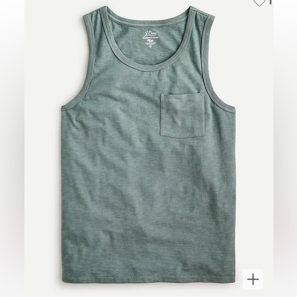 J. Crew Green pocket Tank Top garment dyed